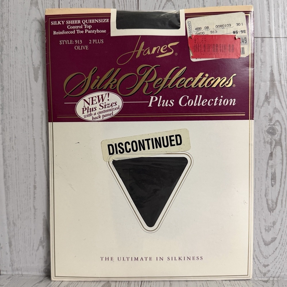 Hanes Plus Silk Reflections Silky Sheer Queen Size 2X Plus Olive Green Pantyhose